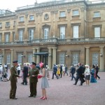 The imposing inner courtyard at Buckingham Palace