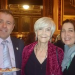 Nicole and Phil Phillips with actress Sheila Hancock at the House of Commons